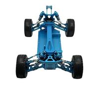 Réparations RC pour WLtoys 124017 124019 1/12 Voiture Radiocommandée Châssis Métallique Pare-Chocs Avant Amortisseurs Support D'amortisseurs Aileron Arrière Roue Bras Servo(Blue)
