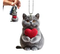 Répartie de la voiture Pendant le chat acrylique | Mignon de rétroviseur animal mignon Décoration suspendue | Ornement des chats de dessins animés plates 2D pour l'intérieur du véhicule | Pendentif po