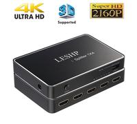 Répartiteur 2.0 compatible HDMI, 1 Port, 4 ports de sortie, chargeur USB, prise UK 1080P 3D