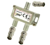 Répartiteur 2 voies BK Câble Repartiteur d'antenne TV Antenne Satellite pour TNT télévision par câble SAT dvbs dvbs2 DVBT dvbc numérique Full HD TV distributeur Opensys separateur