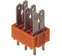 Répartiteur à languette mâle 6.3 x 0.8 mm Weidmüller PCF 5.00/15/180 3.5SN OR BX 9500550000 180 ° partiellement isolé orange