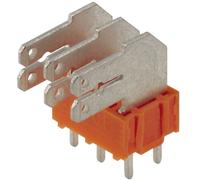 Répartiteur à languette mâle 6.3 x 0.8 mm Weidmüller PCF 5.00/16/90 3.5SN OR BX 9511550000 90 ° partiellement isolé orange