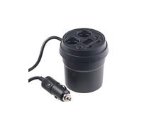 Répartiteur allume-cigare - REVOLT - 2x 12/24 V - 2x USB - 80 W - Porte-gobelet