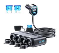 Répartiteur allume-cigare 8 en 1, adaptateur allume-cigare 264 W 4 prises, Type-C QC3.0 PD 30 W, chargeur USB robuste pour camion, voiture, multi-prises 12 V/24 V, commutateurs indépendants, voltmètre