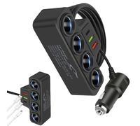 Répartiteur allume-cigare - Courant de charge optimisé - Adaptateur de chargeur de voiture multiport USB-C avec port QC 3.0 30 W - Port de charge de voiture pour les voyages en famille