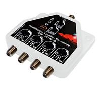 Répartiteur / Amplificateur 4 TV TNT UHF 470 / 790 MHz réglable - Gain : 33 dB - auto-alimenté