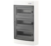 Répartiteur apparent 3 rangées IP40 36 modules porte transparente