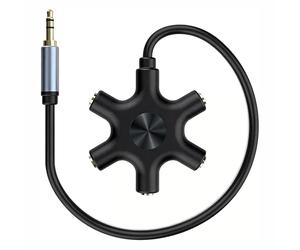 Répartiteur Audio 5 Casques 3,5Mm en Alliage d'Aluminium, Adaptateur Prise Jack,Distributeur Stéréo Compatible Iphone pour Samsung Écouteurs, Adaptateur Splitter pour Mixage et Salle de Classe