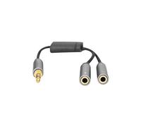- Répartiteur audio - mini jack 4 pôles prise pour jack mini réceptacle - 20 cm - double blindage - noir