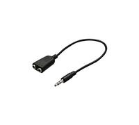 - Répartiteur audio - mini jack stéréo mâle reversible pour mini jack stéréo femelle - 20 cm - noir - rond