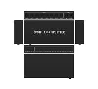 Répartiteur Audio Optique, 1 Entrée 8 Sorties, Répartiteur Numérique Toslink S/PDIF à Fibre Optique pour Home Cinéma et Haut-Parleurs, Prise