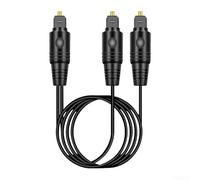 Répartiteur audio optique avec 1 entrée mâle et 2 sorties mâles pour une barre de son et un casque simultanés dans la configuration du home cinéma (2 mètres)
