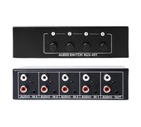 Répartiteur audio vidéo 4 en 1 - Commutateur audio - Commutateur audio bidirectionnel - 3,5 mm - Aux + RCA L/R - Commutateur audio passif pour casque et téléphone