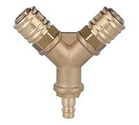 Répartiteur avec 2 raccords rapides NW 7,2 en laiton vierge avec raccord NW 7,2 - NW 7,8, G 1/2, pression de fonctionnement 0-35 bar