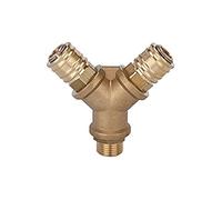 Répartiteur avec 2 raccords rapides NW 7,2 - Laiton blanc G 3/8 AG - Pression de fonctionnement 0-35 bar - Temp. -20 °C à 100 °C