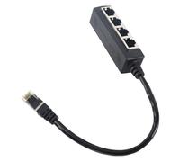 Repartiteur Cable Ethernet RJ45, Adaptateur de Câble D'extension Ethernet Multiprise RJ45 1 à 4 Ports pour Câble Réseau Ménages Bureaux et Lieux de Travail