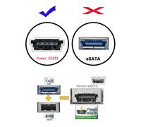 Répartiteur Cablecc eSATAp (eSATA alimenté électriquement) vers eSATA et USB, adaptateur 1 en 2