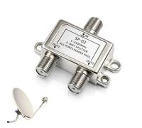 Répartiteur coaxial satellite à 2 voies pour installations satellites et câbles, répartiteur d'antenne satellite, répartition du signal TV avec alimentation, 5-2400 MHz, fonctionnement simultané de 2