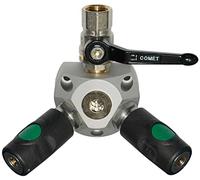 Répartiteur d'air comprimé en aluminium avec embrayage Prevost - Différentes versions (avec 2 raccords de sécurité + vanne à boisseau)