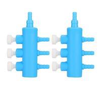 Répartiteur d'air pour Aquarium, Adaptateur de Pompe à Oxygène Adaptable à 2 Voies pour Aquarium, en Plastique, Couleur Bleu Blanc, 2 Pièces pour Les Amateurs D'aquarium (Une Minute et Trois)