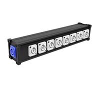 Répartiteur d'alimentation 1 Entrée vers 8 Sorties, Power Split Box à 8 Canaux, Boîtier de Distribution Électrique pour Écran LED, Projecteurs Lumineux Mobiles et Éclairage Scénique