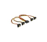 Delock - Répartiteur d'alimentation - alimentation SATA (P) droit pour alimentation SATA (R) incliné - 3.3 / 5 / 12 V - 15 cm - verrouillé - noir, jaune, rouge, orange