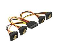 Delock - Répartiteur d'alimentation - alimentation SATA (P) verrouillé pour alimentation SATA (R) angle vers le bas - 3.3 / 5 / 12 V - 15 cm - noir, jaune, rouge, orange