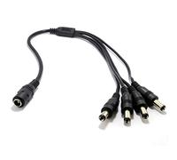 Répartiteur d'alimentation CC 1 à 4 prises Connecteur Y 4 appareils qui utilisent 5,5 x 2,1 mm barillet DC, adaptateur, câble compatible avec les caméras de sécurité JOOAN, PECHAM TMEZON HD ZOSI HD