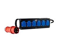 Répartiteur d'alimentation CEE - En caoutchouc - 16 A/400 V vers 6 x 230 V - IP44 - Doctorvolt 2506