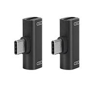 Répartiteur d'alimentation de Charge USB C 2 Pièces, Adaptateur de Charge Audio et PD USB C 2 en 1, Connecteur de Charge de Type T, pour Huawei P20 P10 Pro Mate 10 pour Nubia Z17 (Noir)