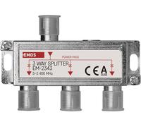 Répartiteur d'antenne 3 voies classe A-Répartiteur satellite 3 voies avec prise F-Entièrement blindé 6 dB-Fréquence 5-2400 MHz-1 entrée/3 sorties-Répartiteur d'antenne satellite + TV