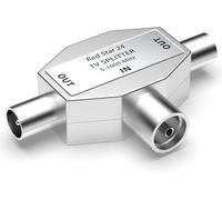 répartiteur d'antenne à 2 Voies-Distributeur TV à 2 Voies T-Adapter Splitter TV antenne 1x entrée IEC coaxiale Femelle (couplage) avec 2X Sortie IEC mâleDVB-T/2BK 5-1000 MHz
