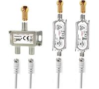 Répartiteur d'antenne bidirectionnel 40 db (2 x 20 db) pour amplificateur satellite et télévision numérique hd par satellite