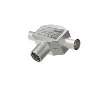 Répartiteur d'antenne, fiche coax. fem. - 2 fiches coax. mâles, métal