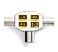 Répartiteur d'antenne I Boîtier en métal blindé en T coaxial coaxial 2 appareils répartiteurs TV DVBC coaxial TV radio TV câble UHD couplage mâle