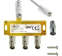 Répartiteur d'antennes Satellite IEC 3 Prises Câble Adaptateur TV Câble Adaptateur pour télévision sans Fil Koax Compatible avec Unicable DVBT DVBC CATV Aerial Distributeur UHF VHF