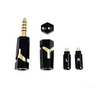 Répartiteur de câble de casque MMCX en alliage de haute qualité 4,4 mm 3,5 mm 0,78 2 broches adaptateur pour écouteurs audiophiles IEM Dual Jack (argent)