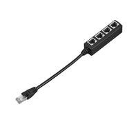 Répartiteur de câble Ethernet - Petite unité de hub Passif 1 à 4 Ports de 20 cm, évite l'encombrement de Plusieurs câbles, routage d'un Seul Appareil, Coque en métal ABS moulé Rigide pour routeur