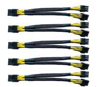 Répartiteur De Câbles D'alimentation, 5 Pièces, Gpu Vga Pci-E 8 Broches Femelle À Double 8(6 + 2) Broches Mâle Pci Express Adaptateur À Manches Tressées