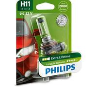 Philips Ampoule de phare H11 LongLife EcoVision 12362LLECOB1 12V 55W pour Renault Suzuki Ford Opel