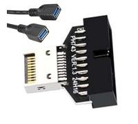 Répartiteur De Carte Mère USB, Connecteur De Panneau De PC | Extension De Carte Mère De Type E À 19 Broches USB 3.2 pour Ordinateur De Bureau, Connecteur De Carte Mère De Type E pour Salle De Je