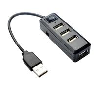 Répartiteur de Charge de téléphone Portable 4 Ports USB 2.0 HUB, adaptateur d'extension avec commutateur Plug and Play prenant en Charge le remplacement à chaud