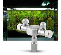 Répartiteur de CO2 pour aquarium avec valve de réglage fin 2 sorties pour connecter plusieurs diffuseurs à partir d'un seul cylindre en alliage d'aluminium durable cuivre facile à installer
