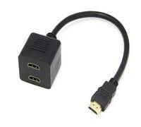 Répartiteur de commutateur 1x2, 1080P, compatible HDMI, 1 entrée 2 sorties, pour double moniteur, Full HD Y, câble adaptateur convertisseur femelle
