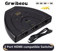 Répartiteur de commutateur compatible HDMI 3x1, livré avec câble HDMI haute vitesse 4k 3D, 3 en 1, pour PC, PS4, Xbox 4K