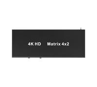 -Répartiteur de commutation Matrix 4X2 compatible 4K 30 Hz avec prise audio UE