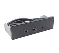 Répartiteur de concentrateurs de 8,9 cm 19 broches vers USB 3.2 GEN1 3,5 mm pour casque d'extension de panneau avant pour ordinateur PC ports USB