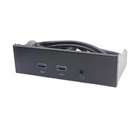 Répartiteur de concentrateurs USB 3.2 - Baie de disquette - 3,5 mm - Panneau avant pour casque - Pour ordinateur PC - Panneau avant USB 19 broches