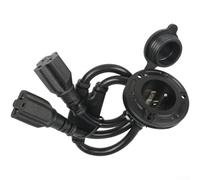 Répartiteur de cordon d'alimentation étanche pour véhicule récréatif NEMA 5-20, 12 AWG à 3 broches double prise CA pour camping-car, utilisation marine et extérieure, compatible avec NEMA 5-15P/20P