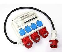 Répartiteur de Courant Cee 32 A 400V 4 X 230V 2x 16 A 1 X 32 A Fi-Absicherung Distributeur de puissance Consommée à un Chantier de Construction (Lot de 6)